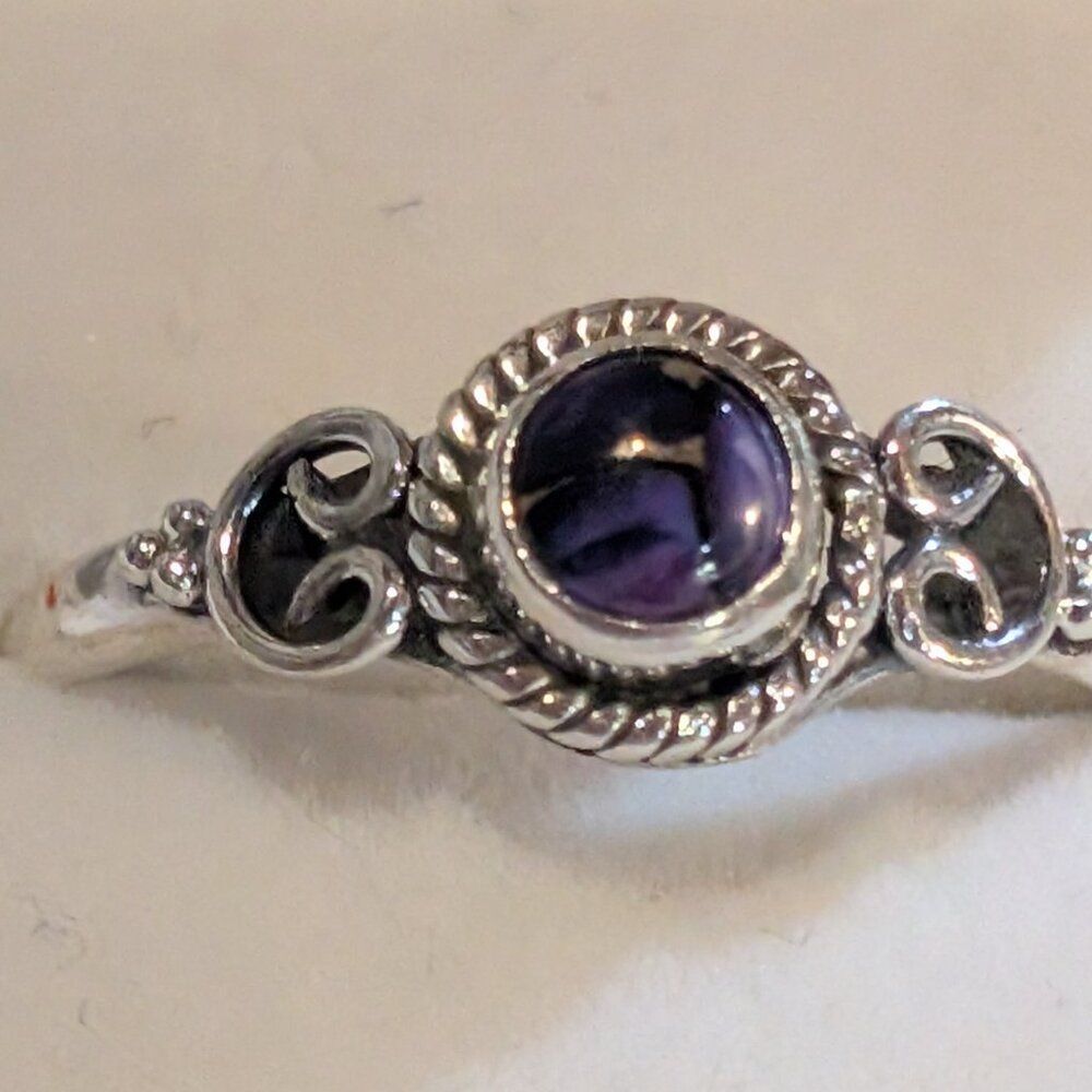 925 Sterling Silver Purple Dahlia Size 9.5